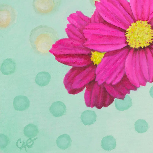 Pink Cosmos Daisies 6x8"