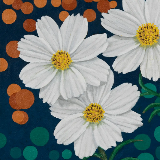 Cosmos Daisies at Night 6x8"