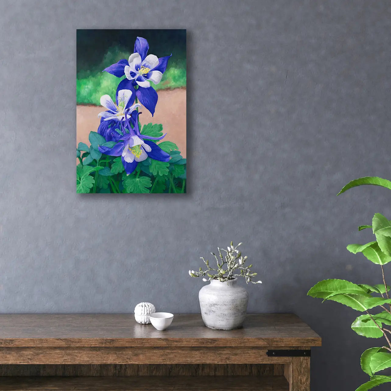 Blue Stars Blossom 18x12"