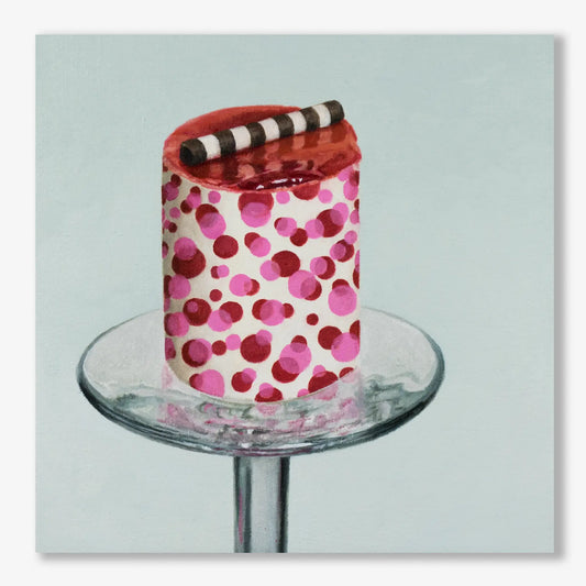 Strawberry Dot Cake 10x10"
