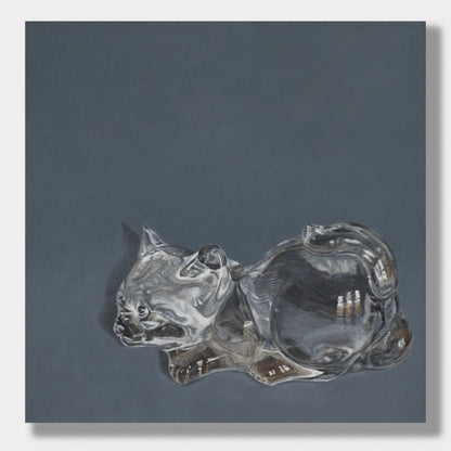 Window Kitten 12x12 Oil on Canvas