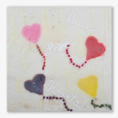 Peace Love Hearts 8x8"