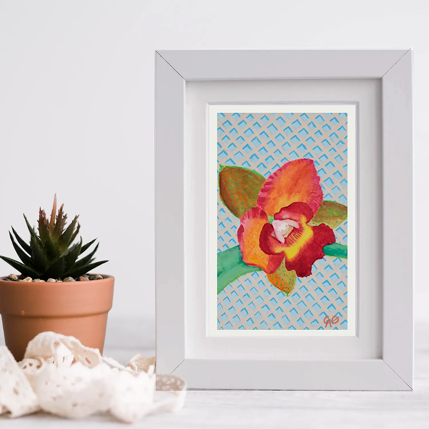 Charmed Cattleya Sheila Orchid 5x8"