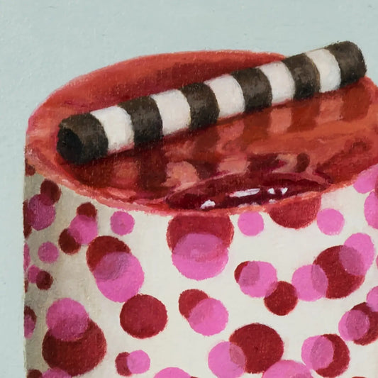 Strawberry Dot Cake 10x10"