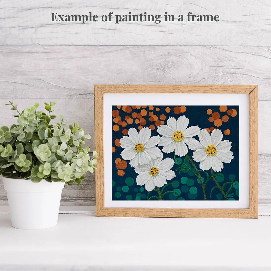 Cosmos Daisies at Night 6x8"