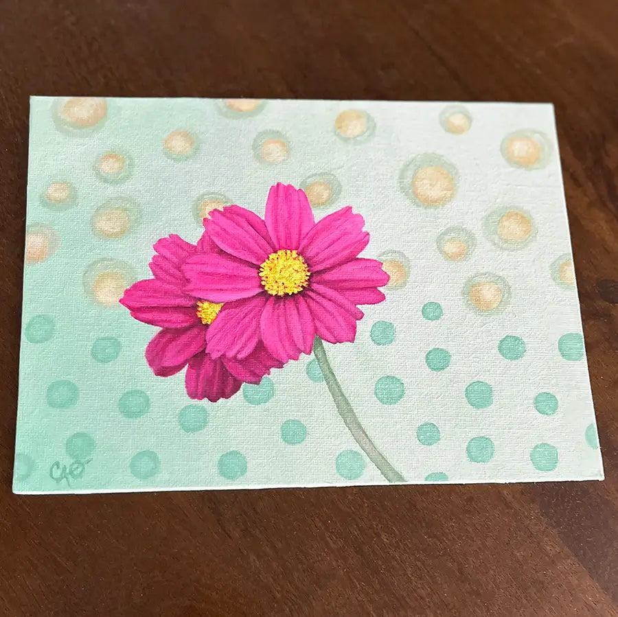 Pink Cosmos Daisies 6x8"