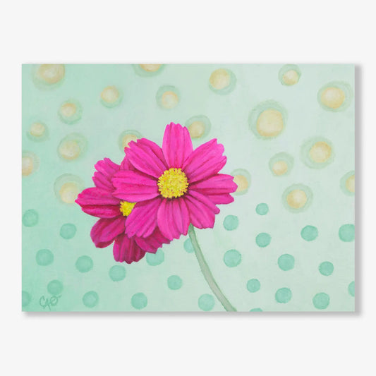Pink Cosmos Daisies 6x8"