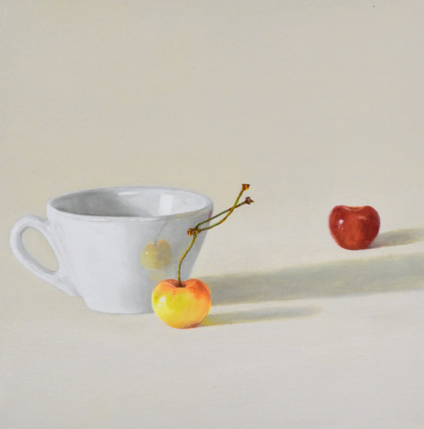 Tea Cup and Rainier Cherries - Fine Art Print
