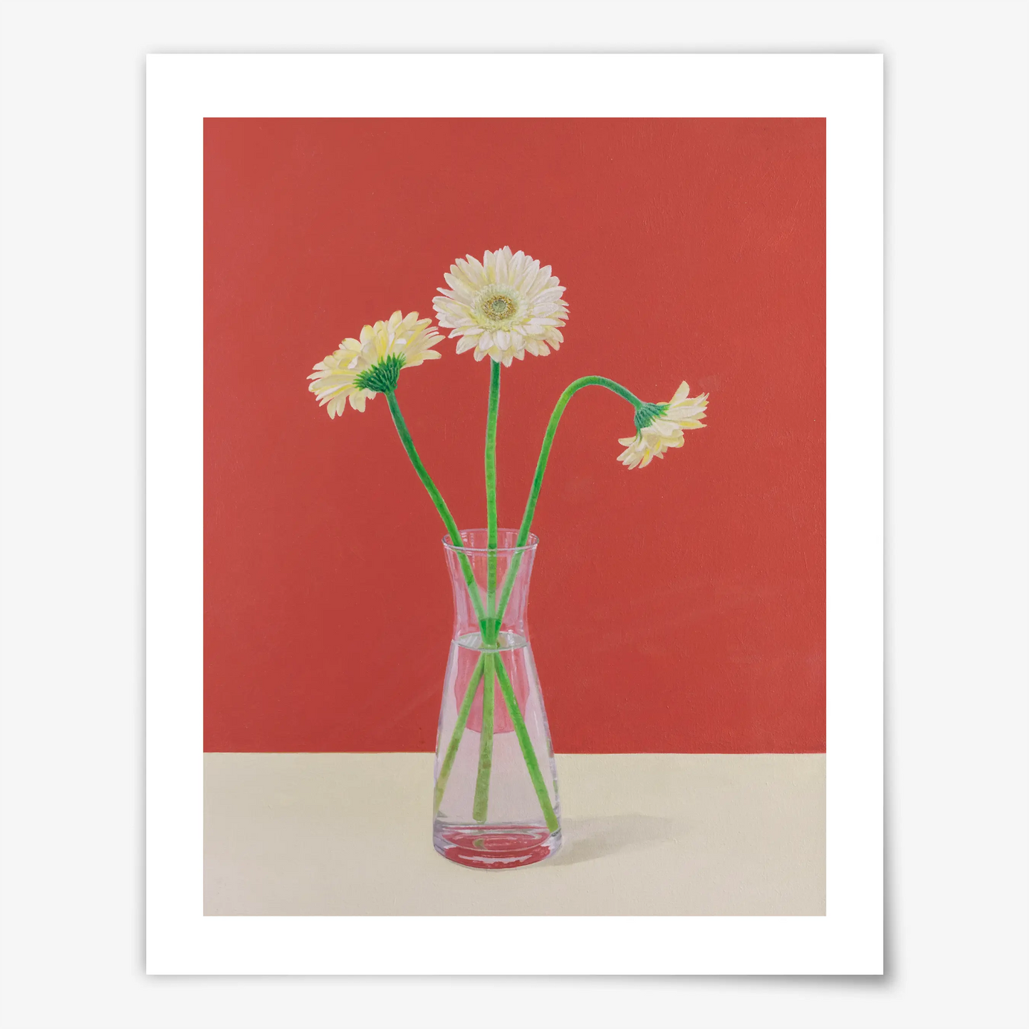 Three Gerberas and a Vase - Fine Art Print