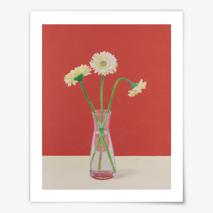 Three Gerberas and a Vase - Fine Art Print