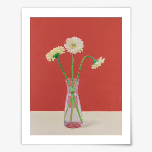 Three Gerberas and a Vase - Fine Art Print