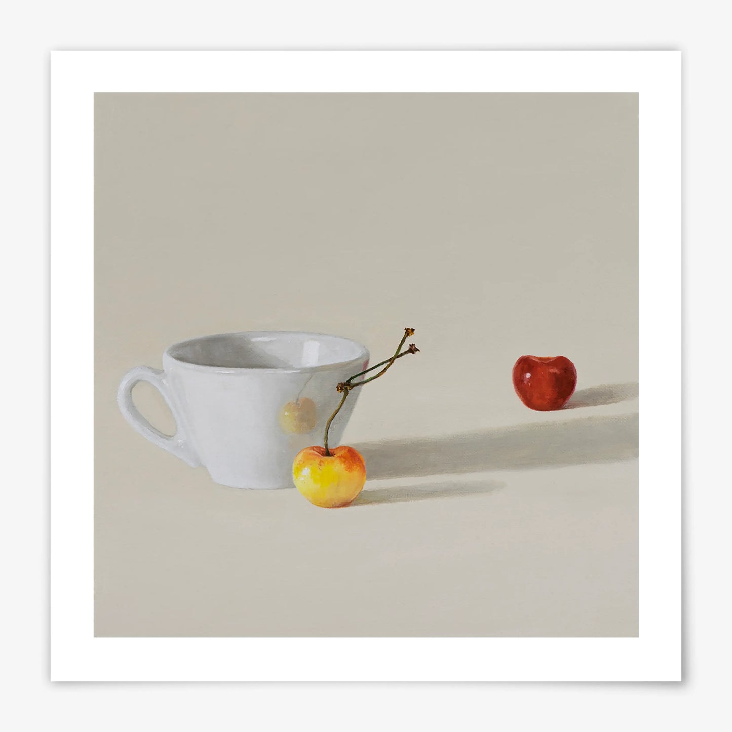 Tea Cup and Rainier Cherries - Fine Art Print
